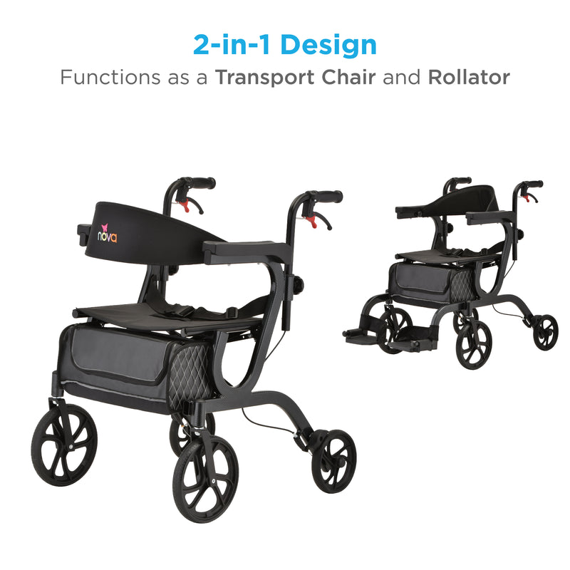 Load image into Gallery viewer, Nova Gemini 2 in 1 Rollator Transport Chair