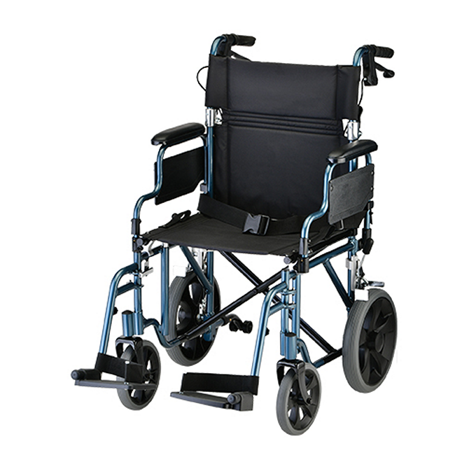 Load image into Gallery viewer, Nova 19in Lightweight Aluminum Transport Chair w/ 12in Rear Wheels