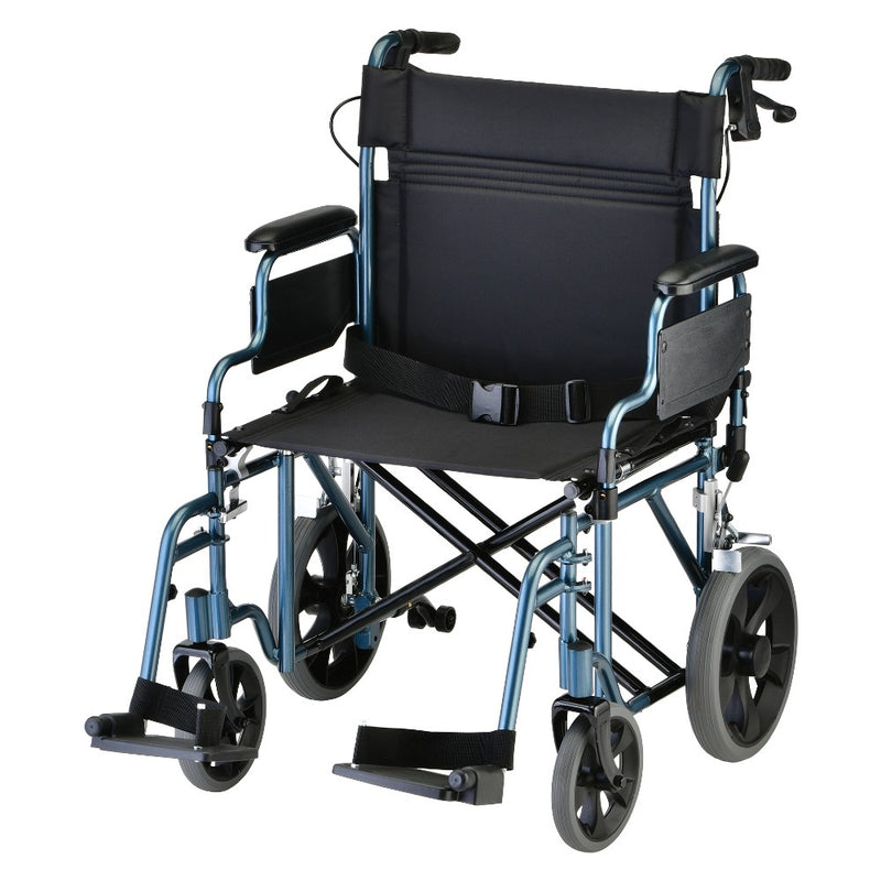 Load image into Gallery viewer, Nova Lightweight Aluminum Transport Chair w/ 12" Rear Wheels 22"
