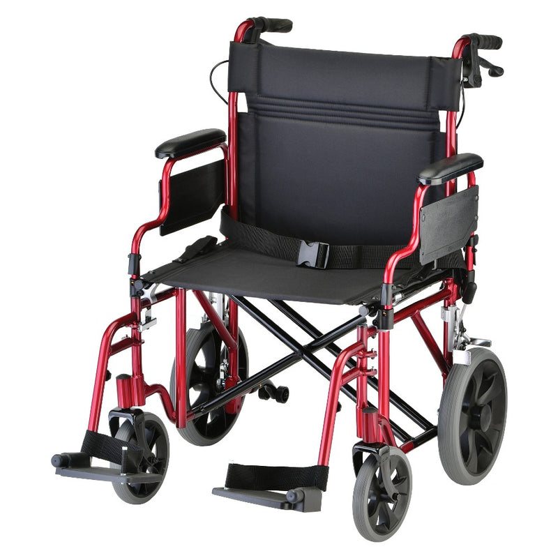 Load image into Gallery viewer, Nova Lightweight Aluminum Transport Chair w/ 12" Rear Wheels 22"
