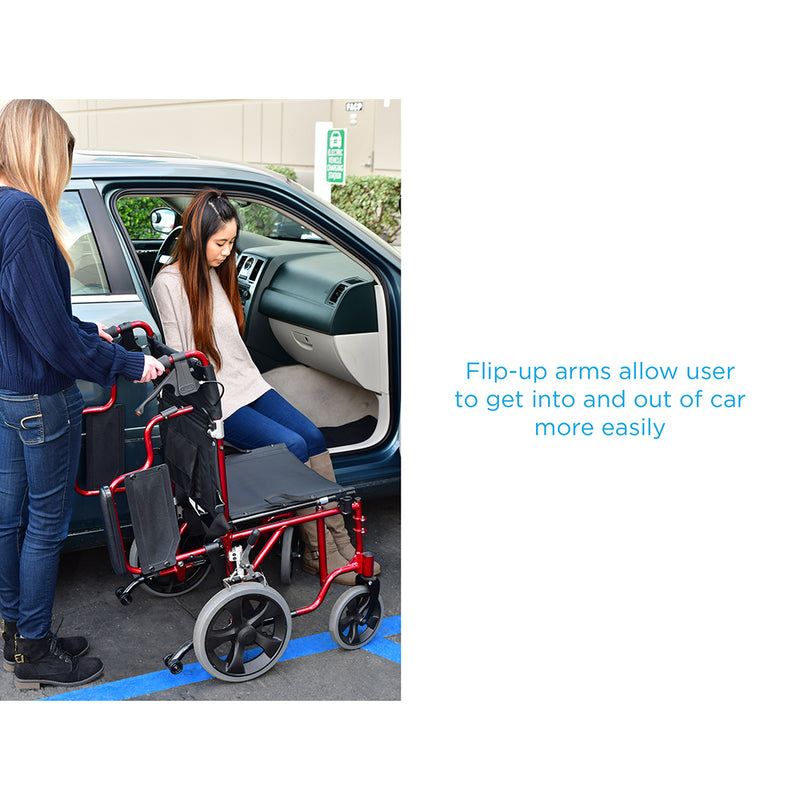 Load image into Gallery viewer, Nova Lightweight Aluminum Transport Chair w/ 12" Rear Wheels 22"
