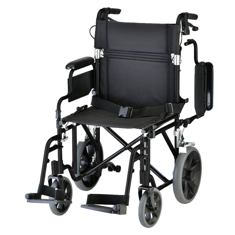 Load image into Gallery viewer, Nova 19in Lightweight Aluminum Transport Chair w/ 12in Rear Wheels
