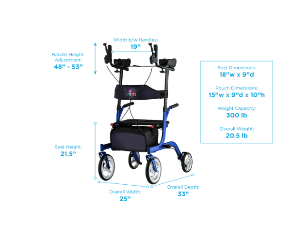 Load image into Gallery viewer, Nova Phoenix Rise Up Rollator, Upright, 300 lbs Capacity
