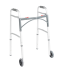 Deluxe Two Button Folding Walker with 5" Wheels