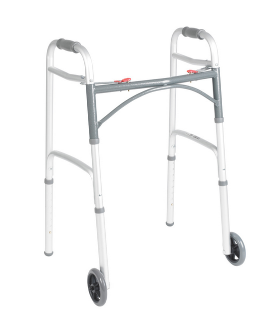 Deluxe Two Button Folding Walker with 5