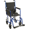 Drive Lightweight 19" Aluminum Transport Chair (Blue)