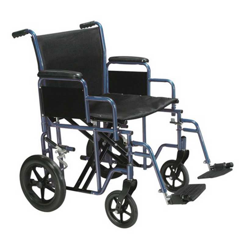 Drive Medical Bariatric 22" Steel Transport Chair (Blue)