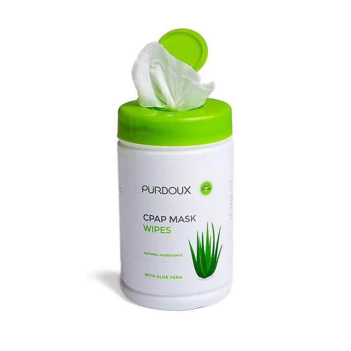 Purdoux CPAP Mask Wipes - Unscented with Aloe Vera
